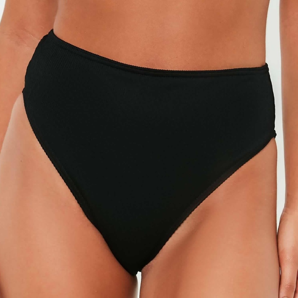 Missguided Rib High Leg Brief Swim Bikini Bottoms